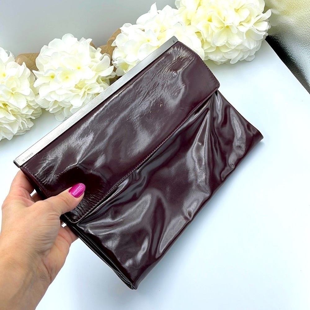 JIL Sander burgundy clutch / Bag